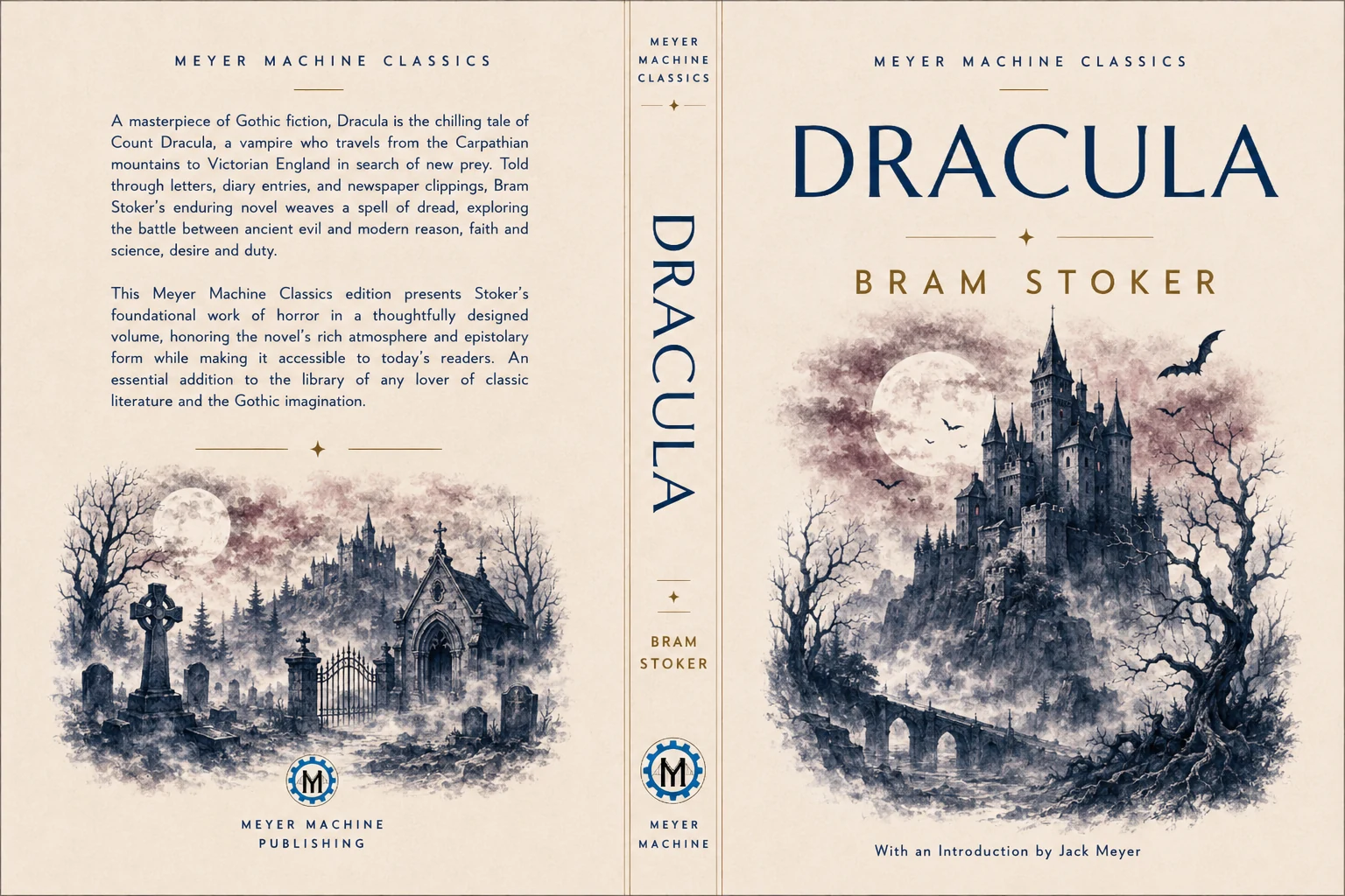 Full cover concept for Dracula by Bram Stoker from Meyer Machine Classics